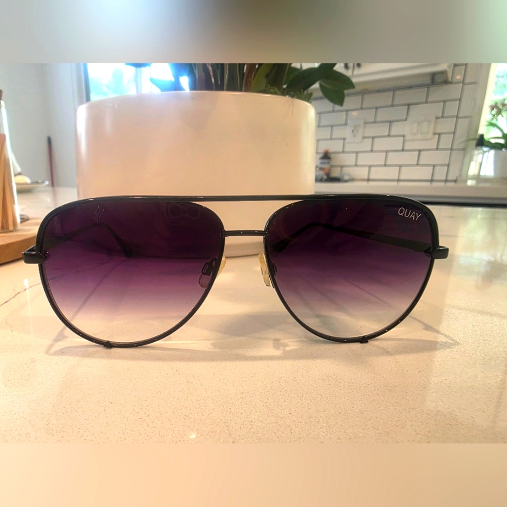 Quay Black and Purple Gradient Sunglasses